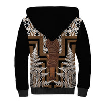 Wahaika New Zealand Sherpa Hoodie Maori Weapon Kowhaiwhai Fern Poutama Motifs