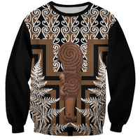 Wahaika New Zealand Sweatshirt Maori Weapon Kowhaiwhai Fern Poutama Motifs