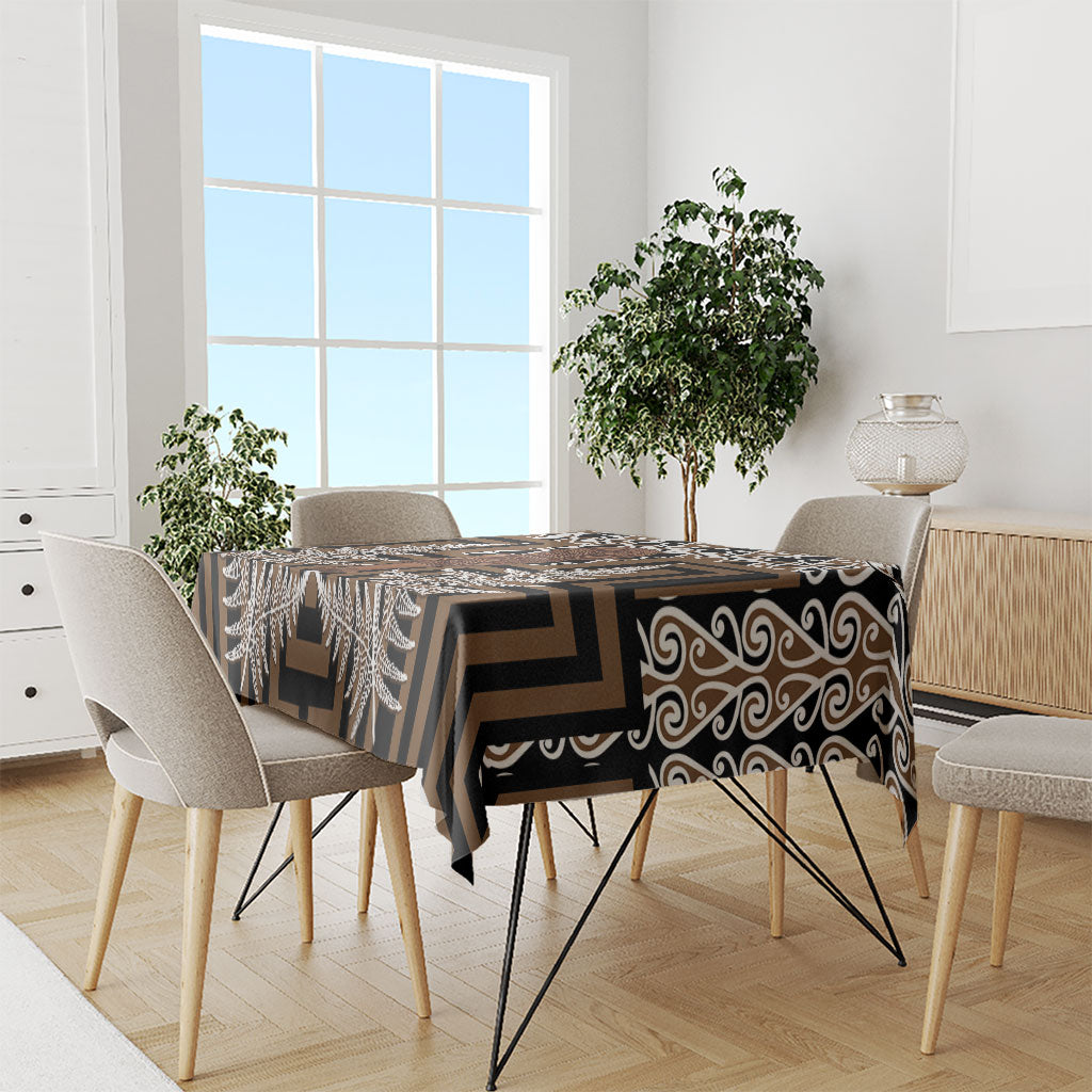 Wahaika New Zealand Tablecloth Maori Weapon Kowhaiwhai Fern Poutama Motifs