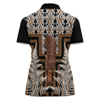 Wahaika New Zealand Women Polo Shirt Maori Weapon Kowhaiwhai Fern Poutama Motifs