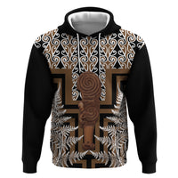 Wahaika New Zealand Zip Hoodie Maori Weapon Kowhaiwhai Fern Poutama Motifs