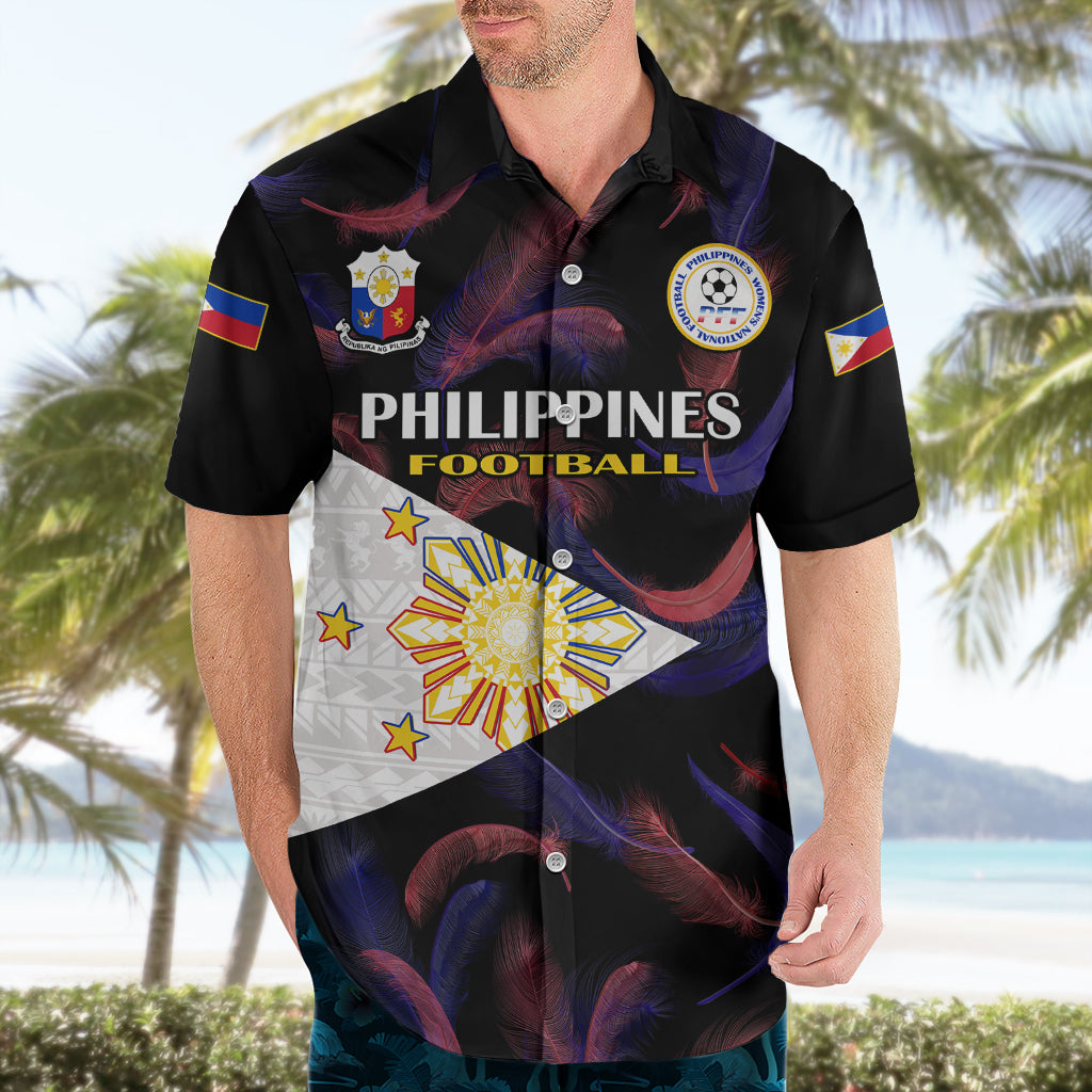Philippines Football Hawaiian Shirt 2023 World Cup Go Filipinas Feather Black Version LT14 - Polynesian Pride
