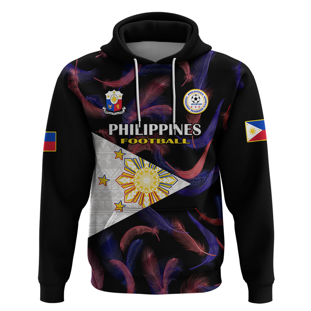 Philippines Football Hoodie 2023 World Cup Go Filipinas Feather Black Version LT14 Black - Polynesian Pride