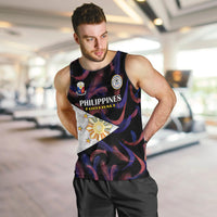 Philippines Football Men Tank Top 2023 World Cup Go Filipinas Feather Black Version LT14 - Polynesian Pride