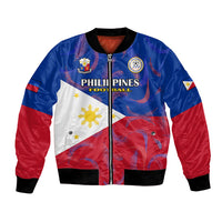 Philippines Football Bomber Jacket 2023 World Cup Go Filipinas Feather Flag Version LT14 Unisex Blue - Polynesian Pride