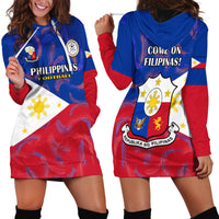 Philippines Football Hoodie Dress 2023 World Cup Go Filipinas Feather Flag Version LT14 - Polynesian Pride