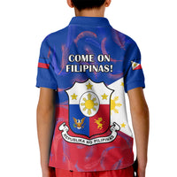 Philippines Football Kid Polo Shirt 2023 World Cup Go Filipinas Feather Flag Version LT14 - Polynesian Pride