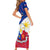Philippines Football Short Sleeve Bodycon Dress 2023 World Cup Go Filipinas Feather Flag Version LT14 - Polynesian Pride