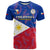 Custom Philippines Football T Shirt 2023 World Cup Go Filipinas Feather Flag Version LT14 Blue - Polynesian Pride