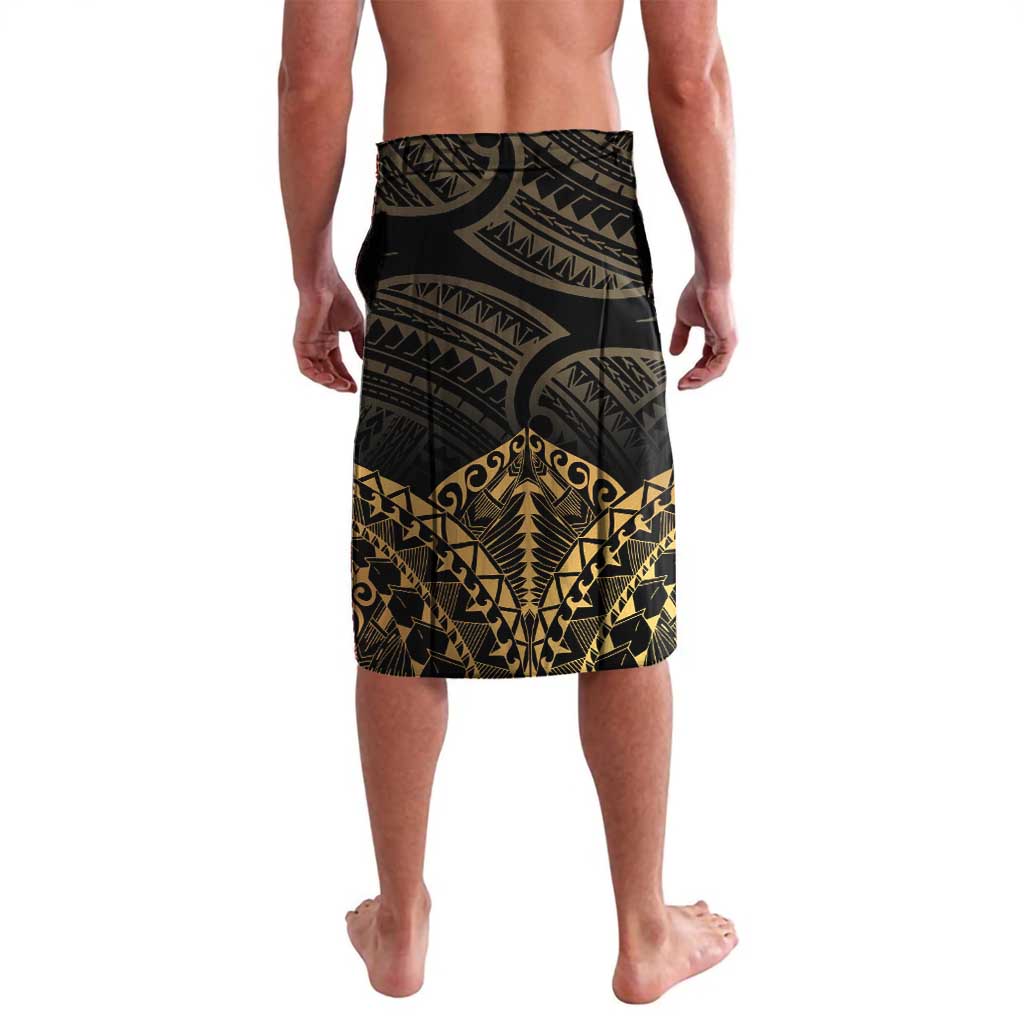 Black and Gold Polynesia Lavalava Plumeria Tattoo With Polynesian Pattern