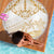 White and Gold Polynesia Beach Blanket Plumeria Tattoo With Polynesian Pattern