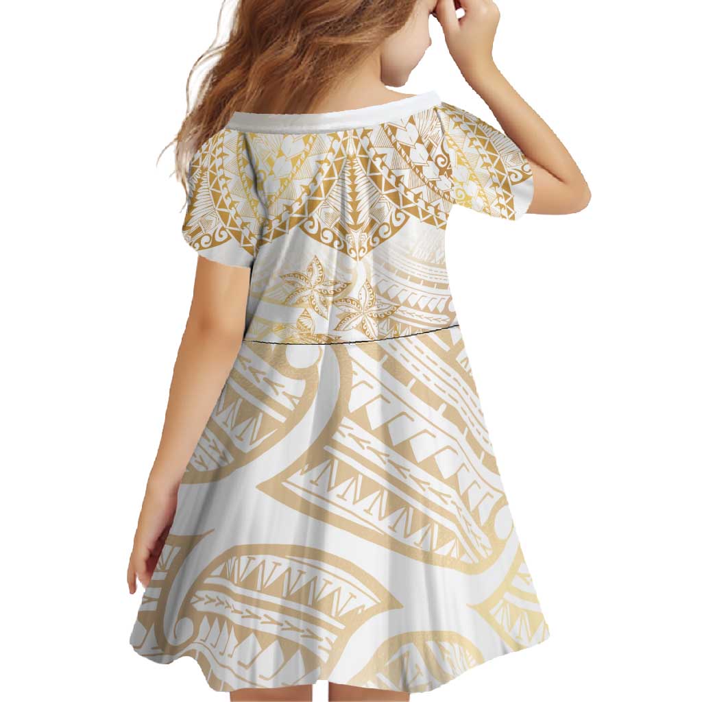 White and Gold Polynesia Family Matching Long Sleeve Bodycon Dress and - Polynesian Pride White and Gold Polynesia Family Matching Long Sleeve Bodycon Dress and - Polynesian Pride