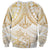 White and Gold Polynesia Sweatshirt Plumeria Tattoo With Polynesian Pattern