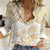 White and Gold Polynesia Women Casual Shirt Plumeria Tattoo With Polynesian Pattern