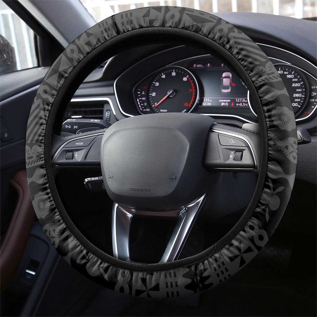Fiji And Australia Rugby Steering Wheel Cover Fijian Tapa Pattern With Aussie Aboriginal Art