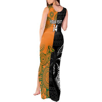 Custom Fiji And Australia Rugby Tank Maxi Dress Fijian Tapa Pattern With Aussie Aboriginal Art
