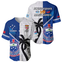 Fiji And Samoa Rugby Baseball Jersey 2023 World Cup Samoan Mix Tapa Pattern LT14 - Polynesian Pride