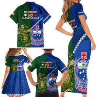 samoa-and-ireland-rugby-family-matching-short-sleeve-bodycon-dress-and-hawaiian-shirt-2023-world-cup-manu-samoa-with-shamrocks