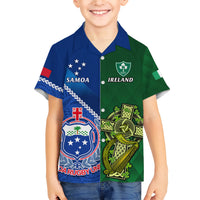 custom-samoa-and-ireland-rugby-family-matching-short-sleeve-bodycon-dress-and-hawaiian-shirt-2023-world-cup-manu-samoa-with-shamrocks