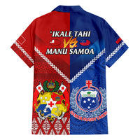Samoa And Tonga Rugby Family Matching Short Sleeve Bodycon Dress and Hawaiian Shirt 2023 World Cup Manu Samoa With Ikale Tahi LT14 - Polynesian Pride