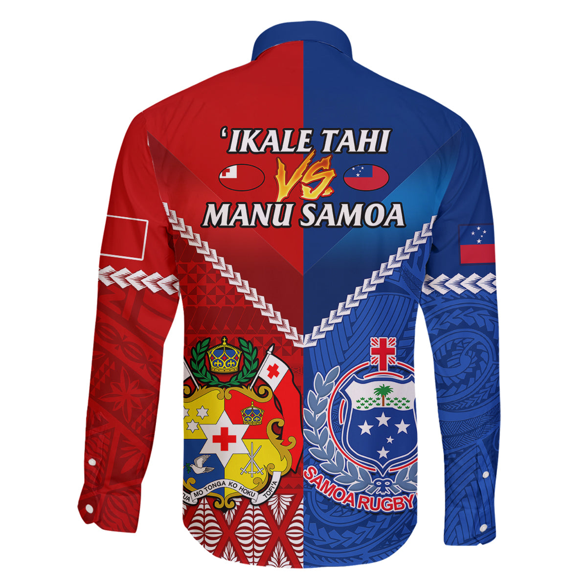 Samoa And Tonga Rugby Family Matching Tank Maxi Dress and Hawaiian Shirt 2023 World Cup Manu Samoa With Ikale Tahi LT14 - Polynesian Pride