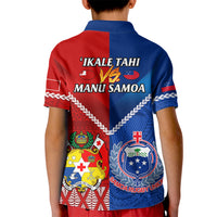 Samoa And Tonga Rugby Kid Polo Shirt 2023 World Cup Manu Samoa With Ikale Tahi LT14 - Polynesian Pride