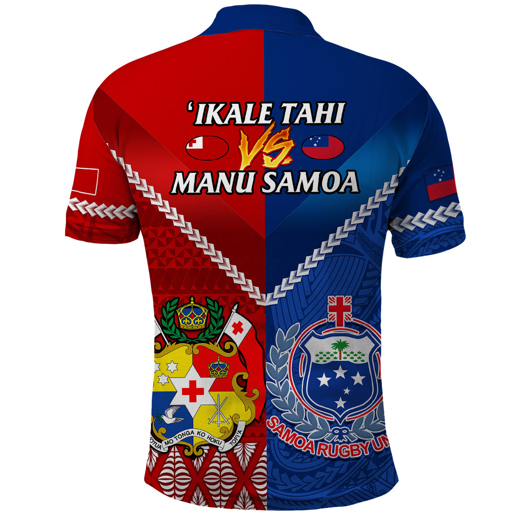 Samoa And Tonga Rugby Polo Shirt 2023 World Cup Manu Samoa With Ikale Tahi LT14 - Polynesian Pride