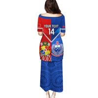Custom Samoa And Tonga Rugby Family Matching Puletasi Dress and Hawaiian Shirt 2023 World Cup Manu Samoa With Ikale Tahi LT14 - Polynesian Pride