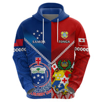 Custom Samoa And Tonga Rugby Hoodie 2023 World Cup Manu Samoa With Ikale Tahi LT14 - Polynesian Pride