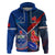 Custom Samoa And France Rugby Hoodie 2023 World Cup Manu Samoa With Les Bleus LT14 Pullover Hoodie Blue - Polynesian Pride