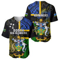 South Sea Islanders Baseball Jersey Kanakas With Solomon Islands Coat Of Arms LT14 - Polynesian Pride