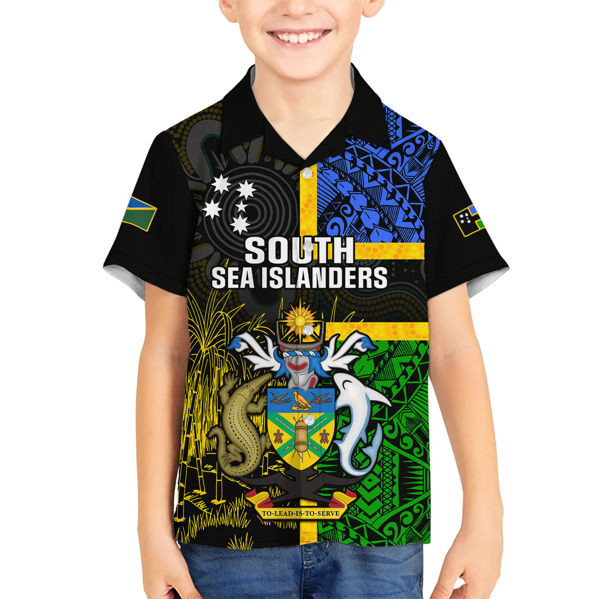 South Sea Islanders Hawaiian Shirt Kanakas With Solomon Islands Coat Of Arms LT14 - Polynesian Pride
