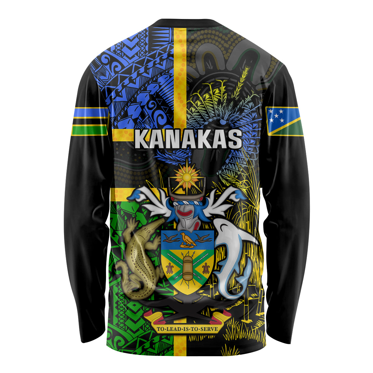 South Sea Islanders Long Sleeve Shirt Kanakas With Solomon Islands Coat Of Arms LT14 - Polynesian Pride