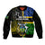 South Sea Islanders Sleeve Zip Bomber Jacket Kanakas With Solomon Islands Coat Of Arms LT14 Unisex Black - Polynesian Pride