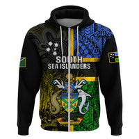 Personalised South Sea Islanders Hoodie Kanakas With Solomon Islands Coat Of Arms LT14 - Polynesian Pride