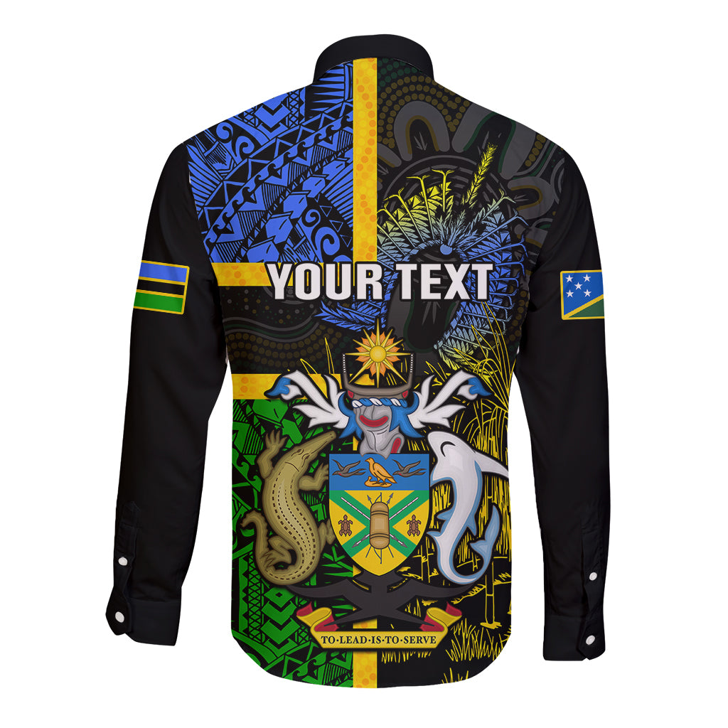 personalised-south-sea-islanders-long-sleeve-button-shirt-kanakas-with-solomon-islands-coat-of-arms