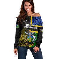 personalised-south-sea-islanders-off-shoulder-sweater-kanakas-with-solomon-islands-coat-of-arms