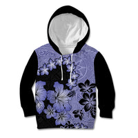 Purple Hawaii Kid Hoodie Tapa Cloth Mix Tropical Flowers Pastel Vibes LT14 Hoodie Purple - Polynesian Pride