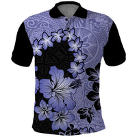 Purple Hawaii Polo Shirt Tapa Cloth Mix Tropical Flowers Pastel Vibes LT14 Purple - Polynesian Pride