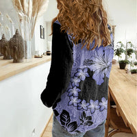 Purple Hawaii Women Casual Shirt Tapa Cloth Mix Tropical Flowers Pastel Vibes LT14 - Polynesian Pride