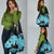 Blue Hawaii Grocery Bag Tapa Cloth Mix Tropical Flowers Pastel Vibes