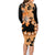 Orange Hawaii Family Matching Long Sleeve Bodycon Dress and Hawaiian Shirt Tapa Cloth Mix Tropical Flowers Pastel Vibes LT14 - Polynesian Pride