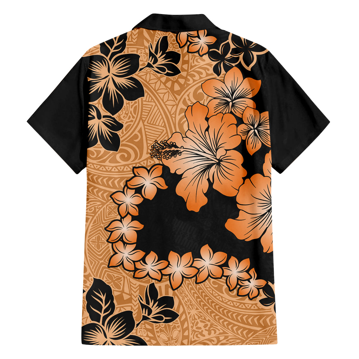 Orange Hawaii Family Matching Puletasi Dress and Hawaiian Shirt Tapa Cloth Mix Tropical Flowers Pastel Vibes LT14 - Polynesian Pride