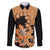 Orange Hawaii Family Matching Short Sleeve Bodycon Dress and Hawaiian Shirt Tapa Cloth Mix Tropical Flowers Pastel Vibes LT14 Dad's Shirt - Long Sleeve Orange - Polynesian Pride