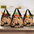 Orange Hawaii Grocery Bag Tapa Cloth Mix Tropical Flowers Pastel Vibes