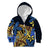 Polynesia Fabric Kid Hoodie Polynesian Tribal With Frangipani Flowers LT14 Zip Hoodie Blue - Polynesian Pride