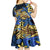 Polynesia Fabric Kid Short Sleeve Dress Polynesian Tribal With Frangipani Flowers LT14 - Polynesian Pride