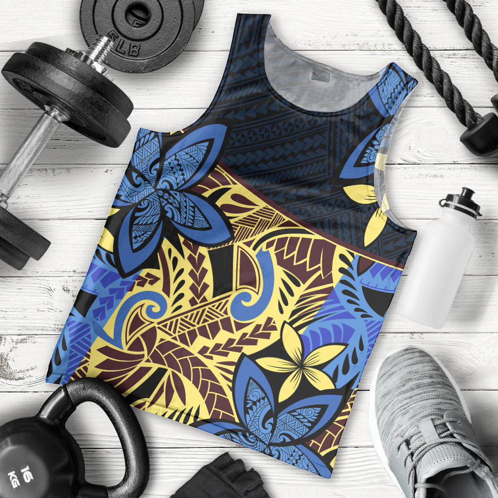 Polynesia Fabric Men Tank Top Polynesian Tribal With Frangipani Flowers LT14 - Polynesian Pride