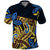 Polynesia Fabric Polo Shirt Polynesian Tribal With Frangipani Flowers LT14 Blue - Polynesian Pride