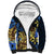 Polynesia Fabric Sherpa Hoodie Polynesian Tribal With Frangipani Flowers LT14 Unisex Blue - Polynesian Pride